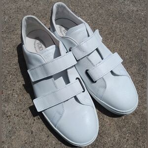 Tod's Men's White Leather Strap Sneakers